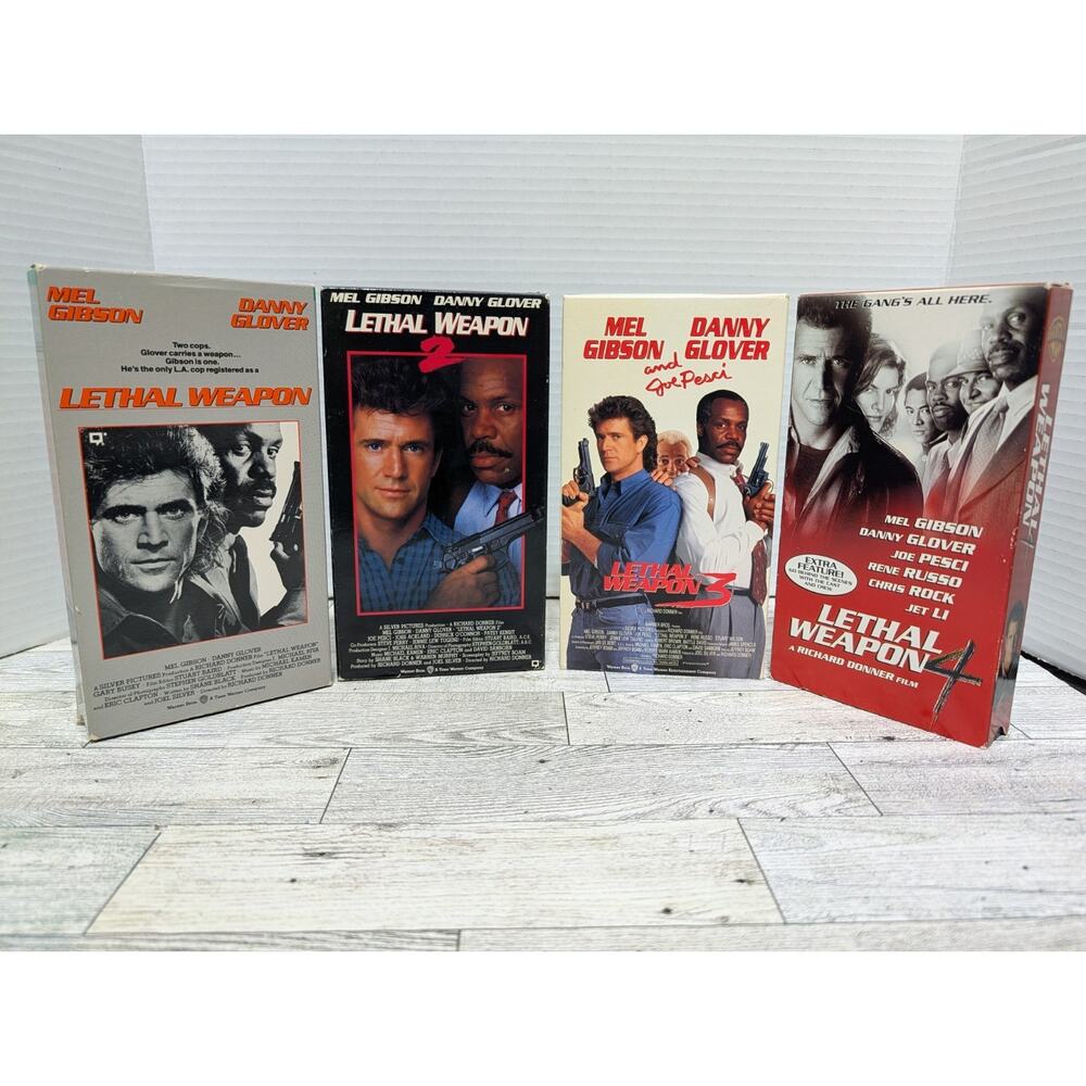 Lethal Weapon (1-4) Vhs Top Lot 1989 Action Comedy Mel Gibson Danny Glover